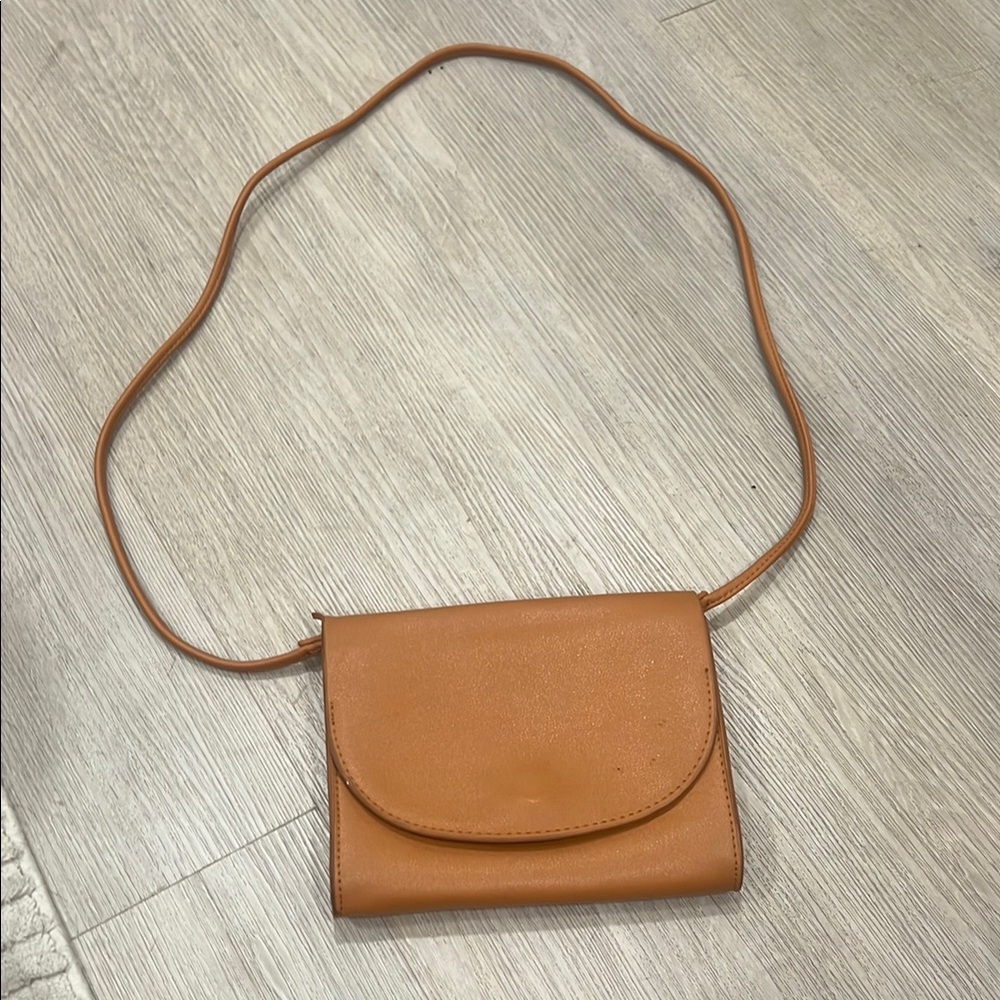 Urban Outfitters Tan Crossbody Bag with Flap-Over Closure